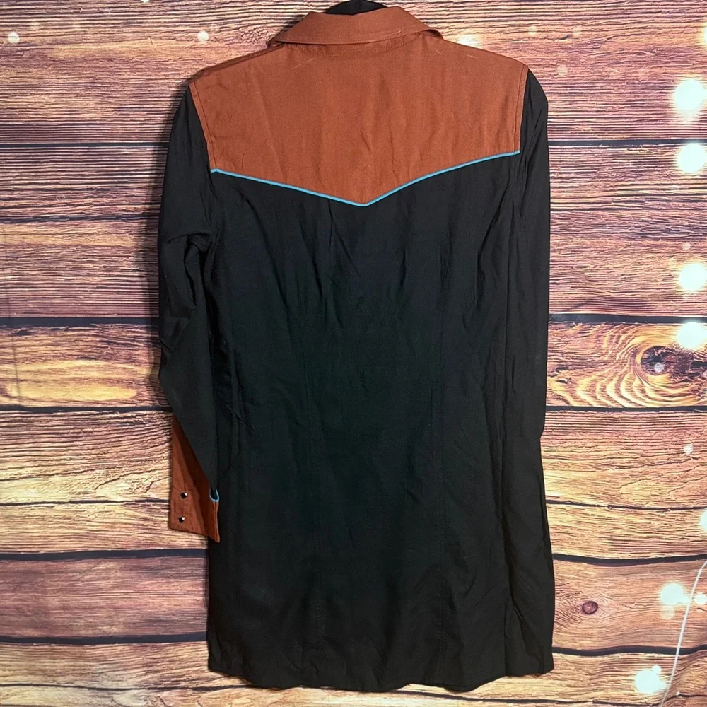 Panhandle Slim Black and Brown Western Shirt - Picture 3 of 6